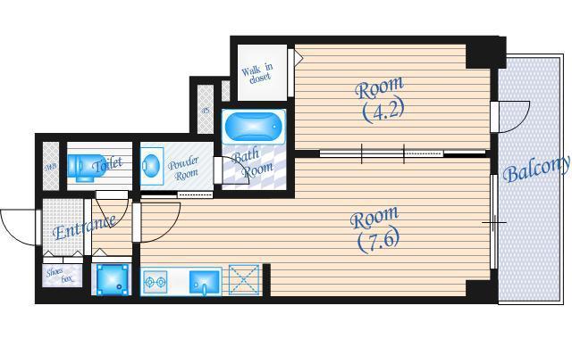 S-RESIDENCE江坂(1DK/2階)の間取り写真