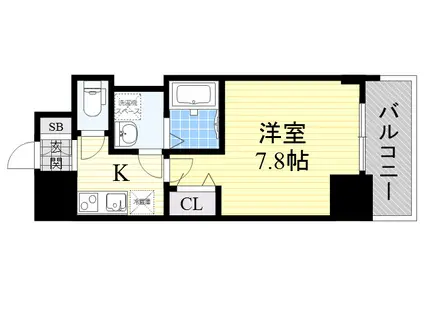 BPRレジデンス江坂(1K/8階)の間取り写真