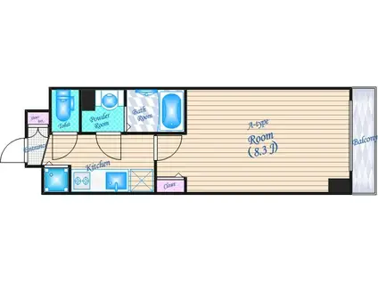 MDI.J ESAKA COURT(1K/8階)の間取り写真