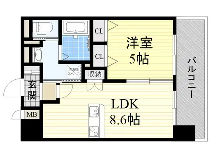 ラグゼ新大阪Ⅰ(1LDK/7階)の間取り写真