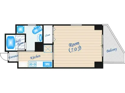 FONTE DELL ACQUA 江坂(1K/7階)の間取り写真