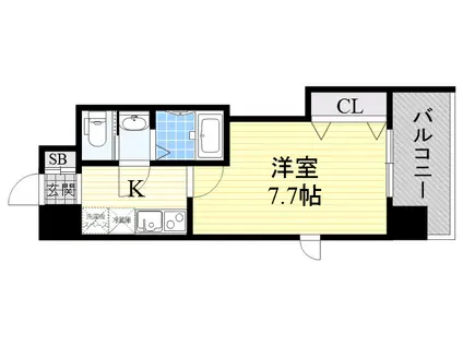 ラグゼ江坂北(1K/6階)の間取り写真