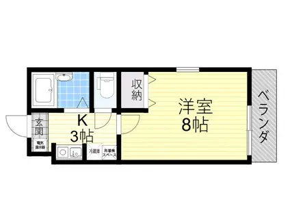 メゾンウッディーⅡ(1K/2階)の間取り写真