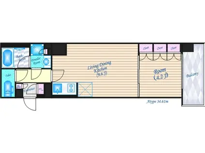 アーバネックス江坂広芝(1LDK/2階)の間取り写真