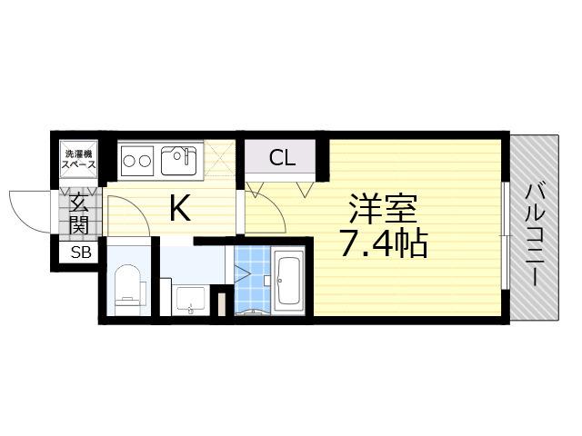 M.GRANZ千里山(1K/5階)の間取り写真