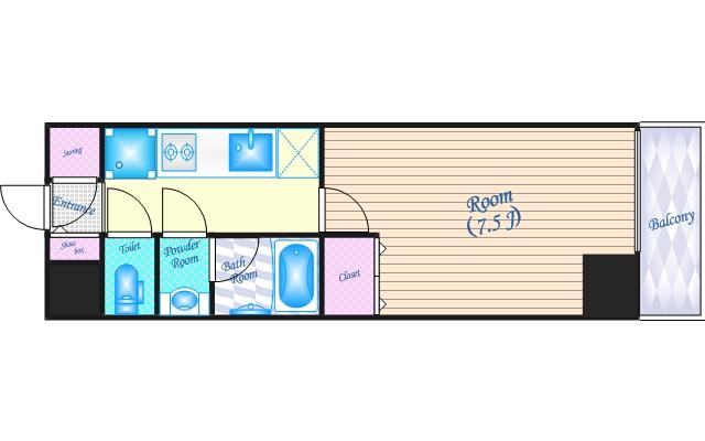 S-FORT江坂垂水町(1K/3階)の間取り写真