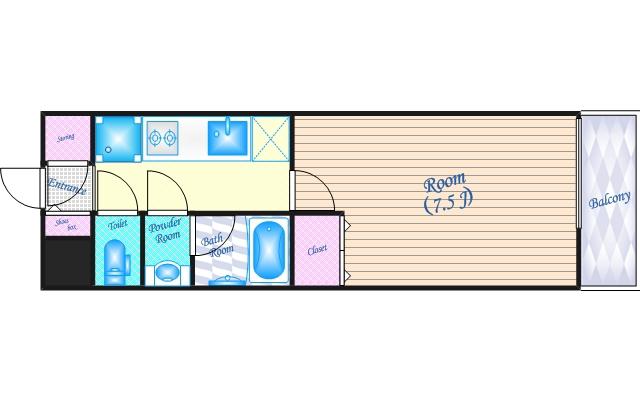 S-FORT江坂垂水町(1K/8階)の間取り写真