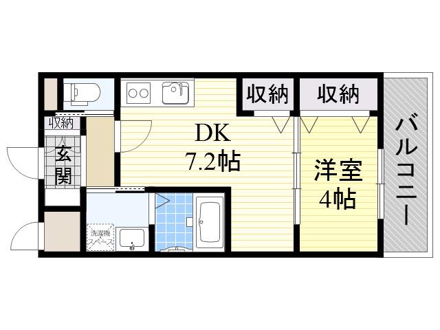 サンライズスター(1DK/2階)の間取り写真