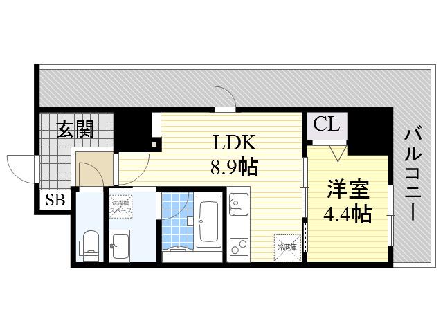 グランセジュール江坂(1LDK/7階)の間取り写真