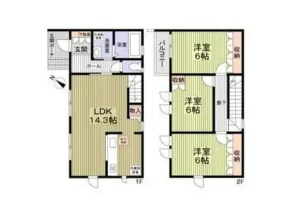 FOREST MAISON H&M(3LDK/1階)の間取り写真