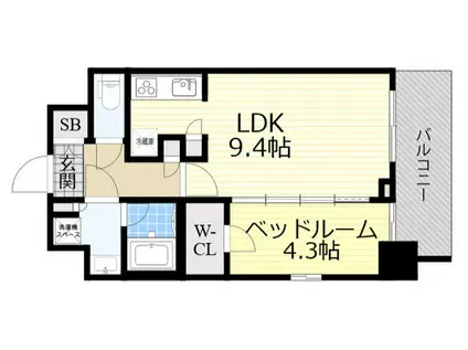 コンフォリア江坂広芝町(1LDK/3階)の間取り写真