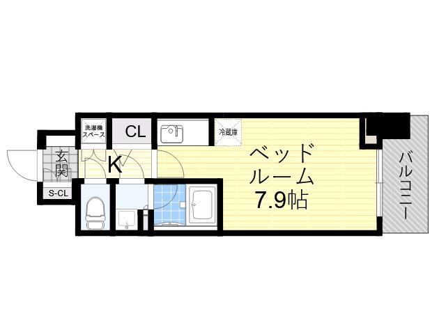 コンフォリア江坂広芝町(ワンルーム/10階)の間取り写真