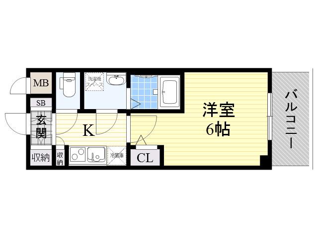 コンフォリア江坂広芝町(1K/7階)の間取り写真