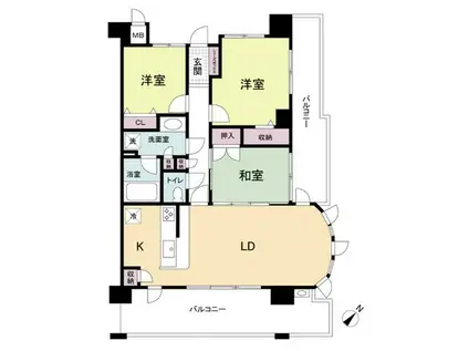 レジディア千里万博公園(3LDK/8階)の間取り写真