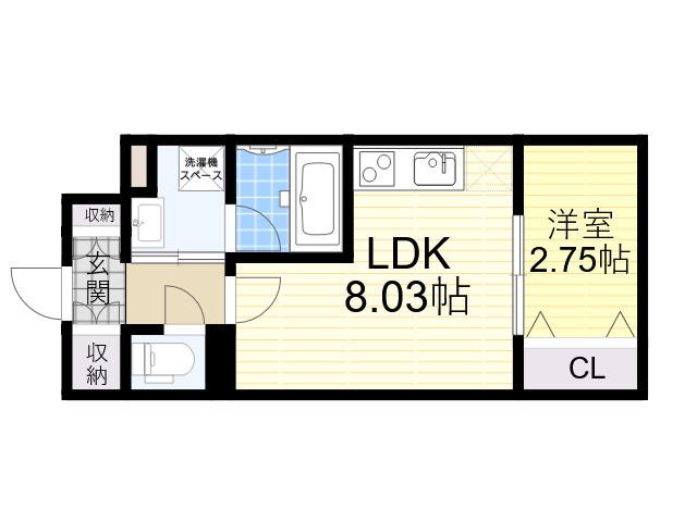 FORTUNEY江坂1(1LDK/5階)の間取り写真
