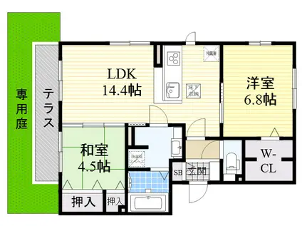 LALUCEYAMATE(2LDK/1階)の間取り写真