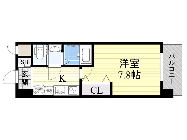 ラグゼ新大阪Ⅱ(1K/7階)の間取り写真