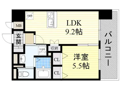 ラグゼ新大阪Ⅱ(1LDK/6階)の間取り写真