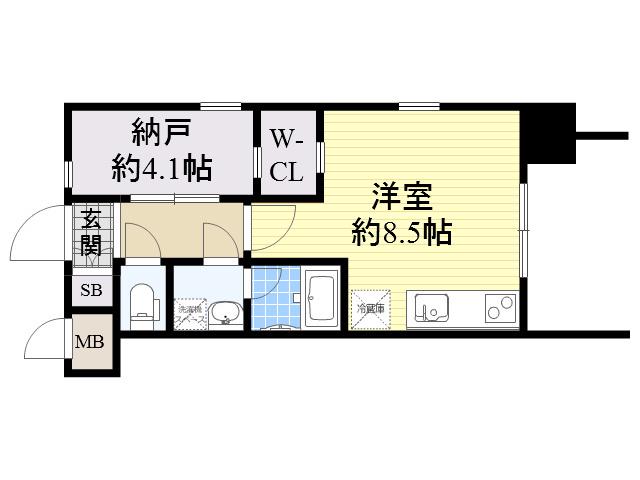 レジディア新大阪2(ワンルーム/12階)の間取り写真
