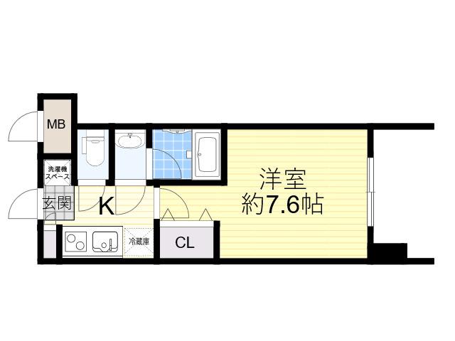 レジディア新大阪(1K/13階)の間取り写真