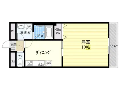 KSレジデンス江坂西(1DK/3階)の間取り写真