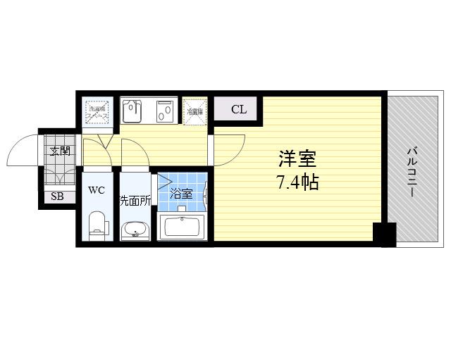 S-RESIDENCE江坂EMINENCE(1K/5階)の間取り写真