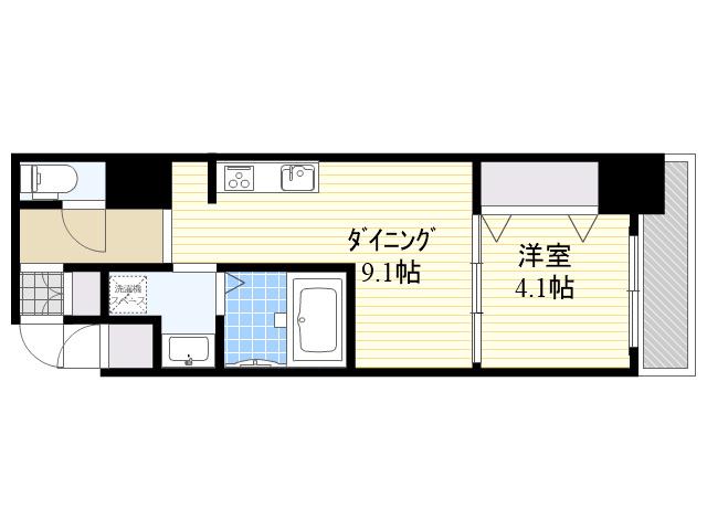 S-RESIDENCE江坂EMINENCE(1DK/8階)の間取り写真