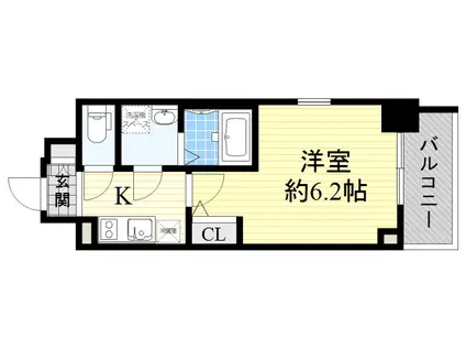 エスリード江坂アルテリア(1K/3階)の間取り写真