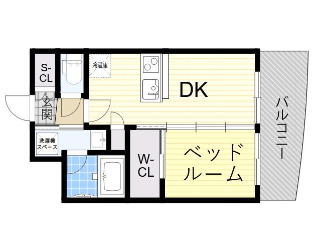 セレニテ江坂ルフレ(1DK/2階)の間取り写真