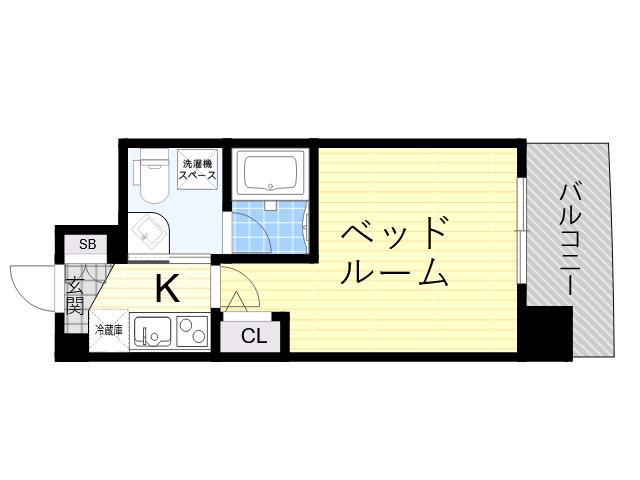 セレニテ江坂ルフレ(1K/3階)の間取り写真