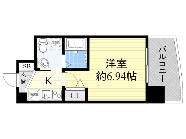 セレニテ江坂ルフレ(1K/9階)の間取り写真