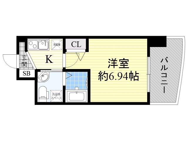 セレニテ江坂ルフレ(1K/5階)の間取り写真