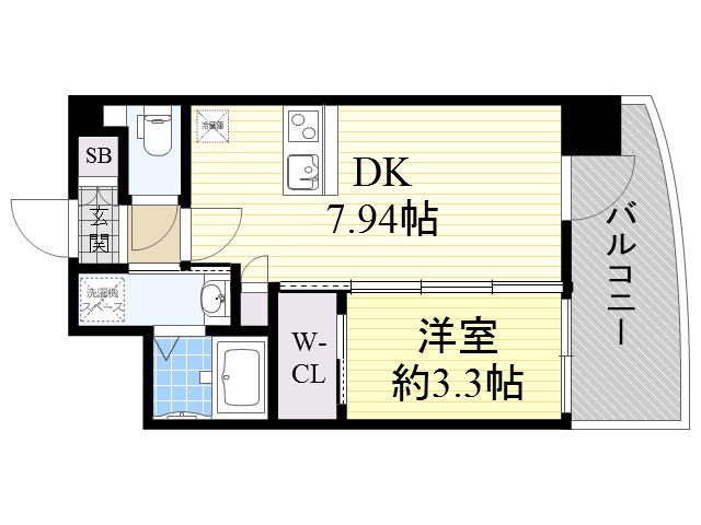 セレニテ江坂ルフレ(1DK/4階)の間取り写真