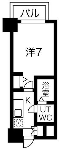 アリビオ江坂南金田(1K/6階)の間取り写真