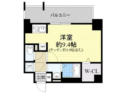 スペーシア江坂南金田(ワンルーム/5階)の間取り写真