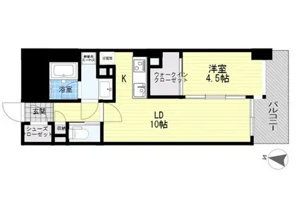 グランアッシュ江坂(1LDK/2階)の間取り写真
