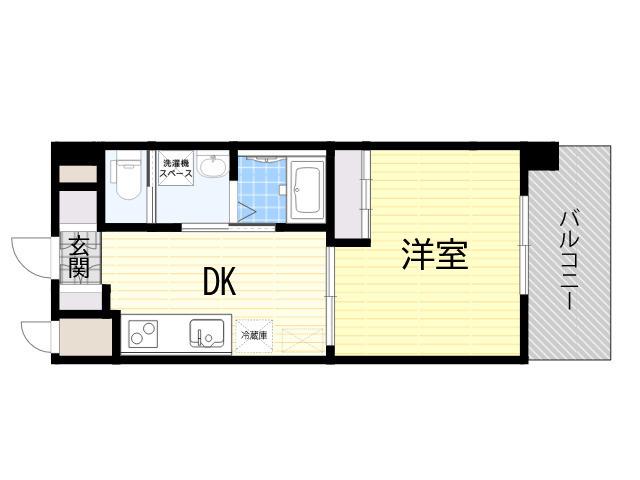アールエスフラッツ(1DK/3階)の間取り写真