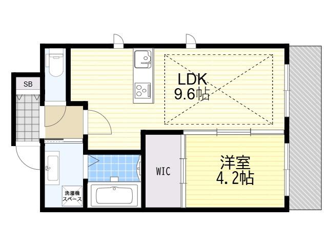 第26関根マンション(1LDK/8階)の間取り写真