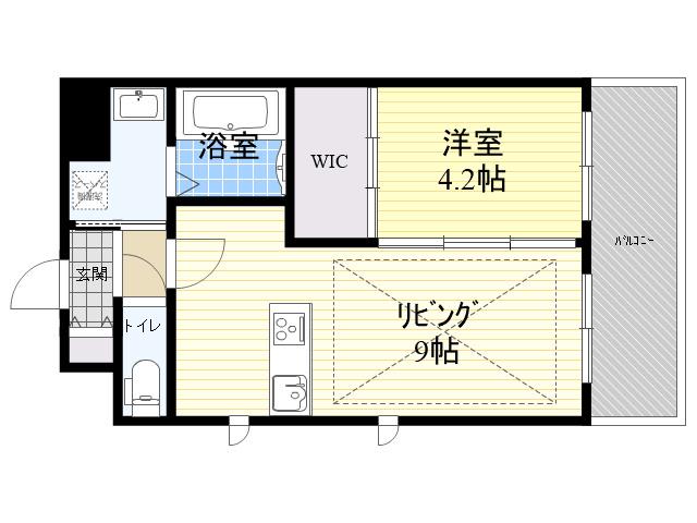 第26関根マンション(1LDK/12階)の間取り写真