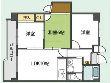 カルム東豊中(3LDK/3階)の間取り写真