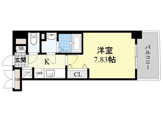 ラグゼ東三国5(1K/10階)の間取り写真