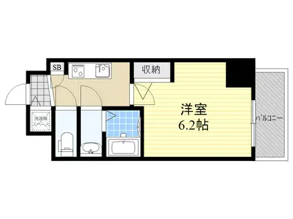 LA DOUCEUR江坂Ⅱ(1K/2階)の間取り写真