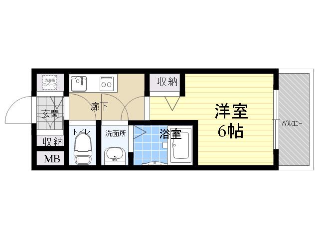 LA DOUCEUR江坂Ⅱ(1K/5階)の間取り写真