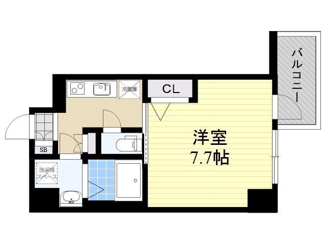 LA DOUCEUR江坂Ⅱ(1K/8階)の間取り写真