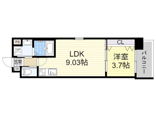 V-RENCONTRE SUITA(1LDK/5階)の間取り写真