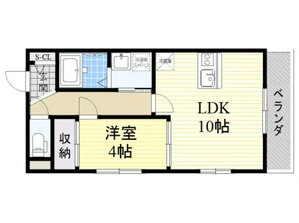 フォレストヴィラⅡ(1LDK/3階)の間取り写真