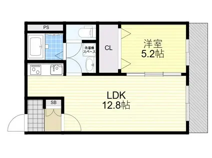 フィユフラッツ豊津グラン(1LDK/1階)の間取り写真