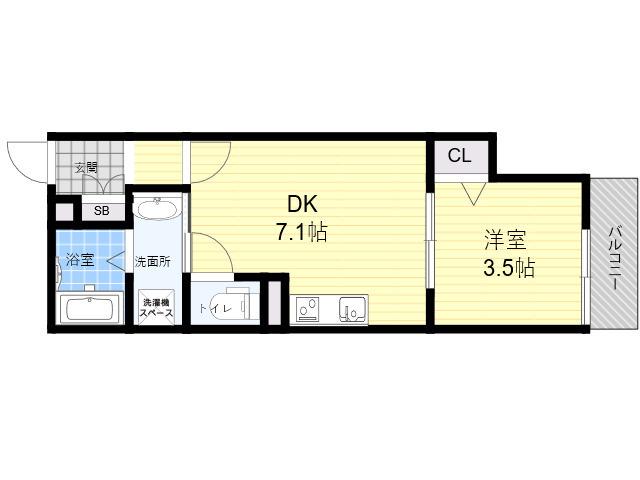 アート垂水町(1DK/3階)の間取り写真