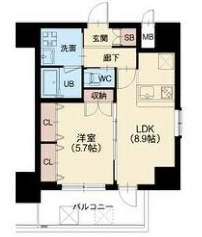 スプランディッド江坂駅前(1LDK/11階)の間取り写真