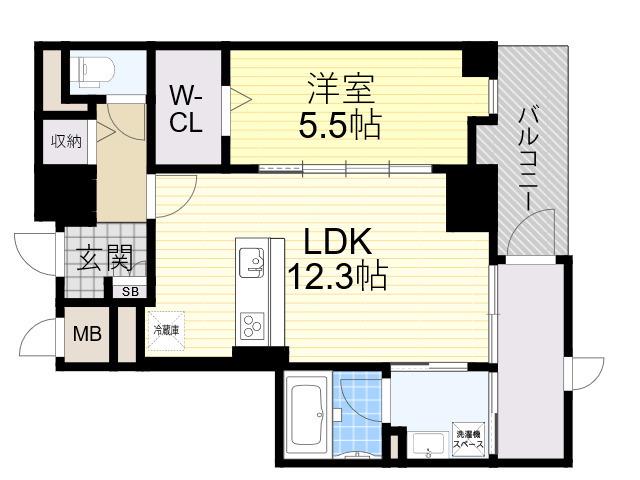 CEREJEIRA江坂(1LDK/5階)の間取り写真